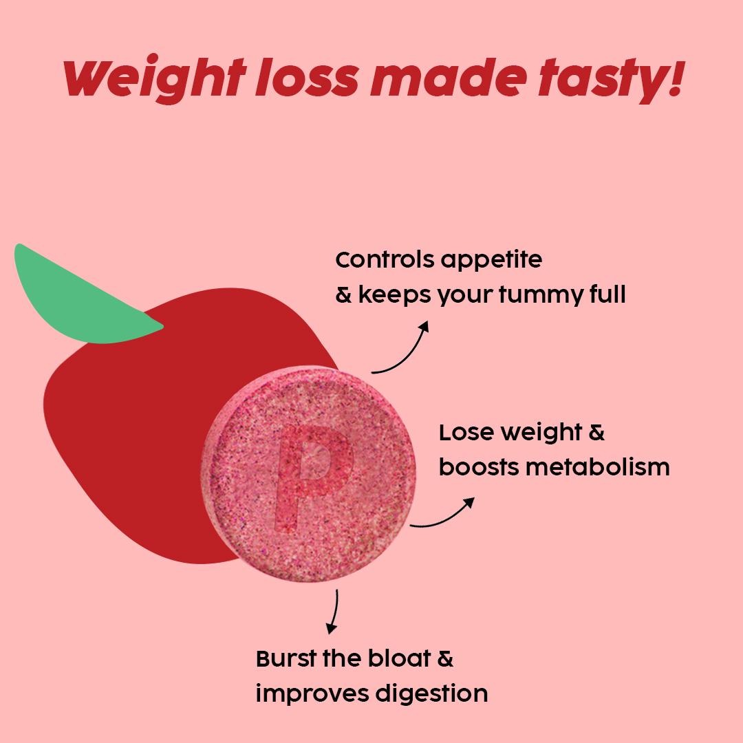 Plix Apple Cider Vinegar Effervescent Tablets (Apple, Pack of 4)