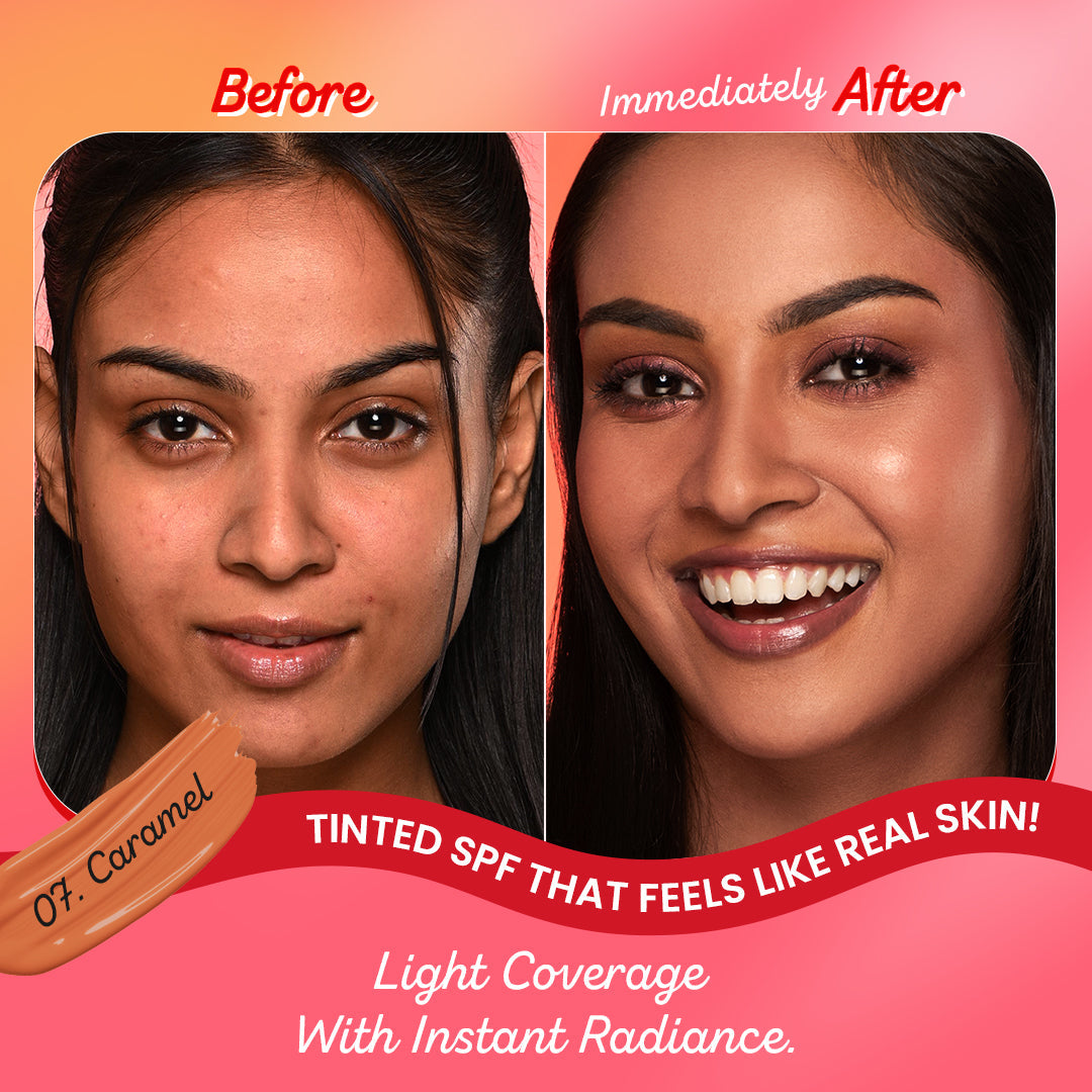 Dot & Key Strawberry Dew Tinted Sunscreen, In-Vivo Tested SPF 50+ PA++++ - Caramel - 07 Deep