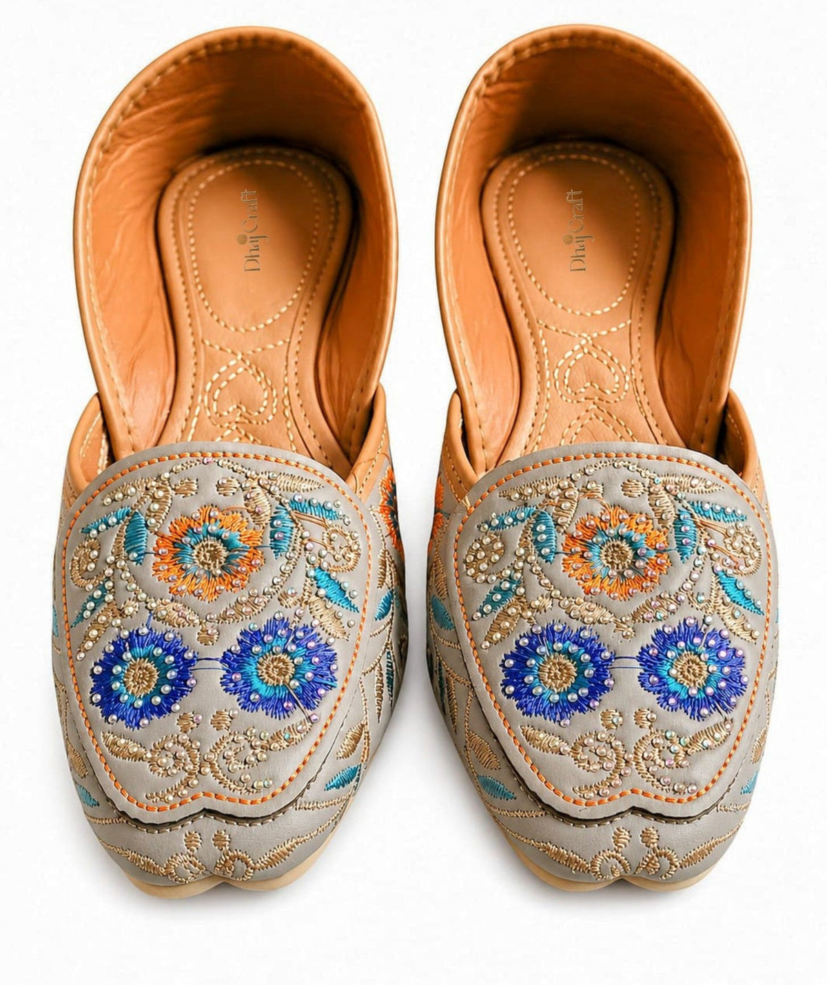 Dhajcraft Grey Embroidered Jutti