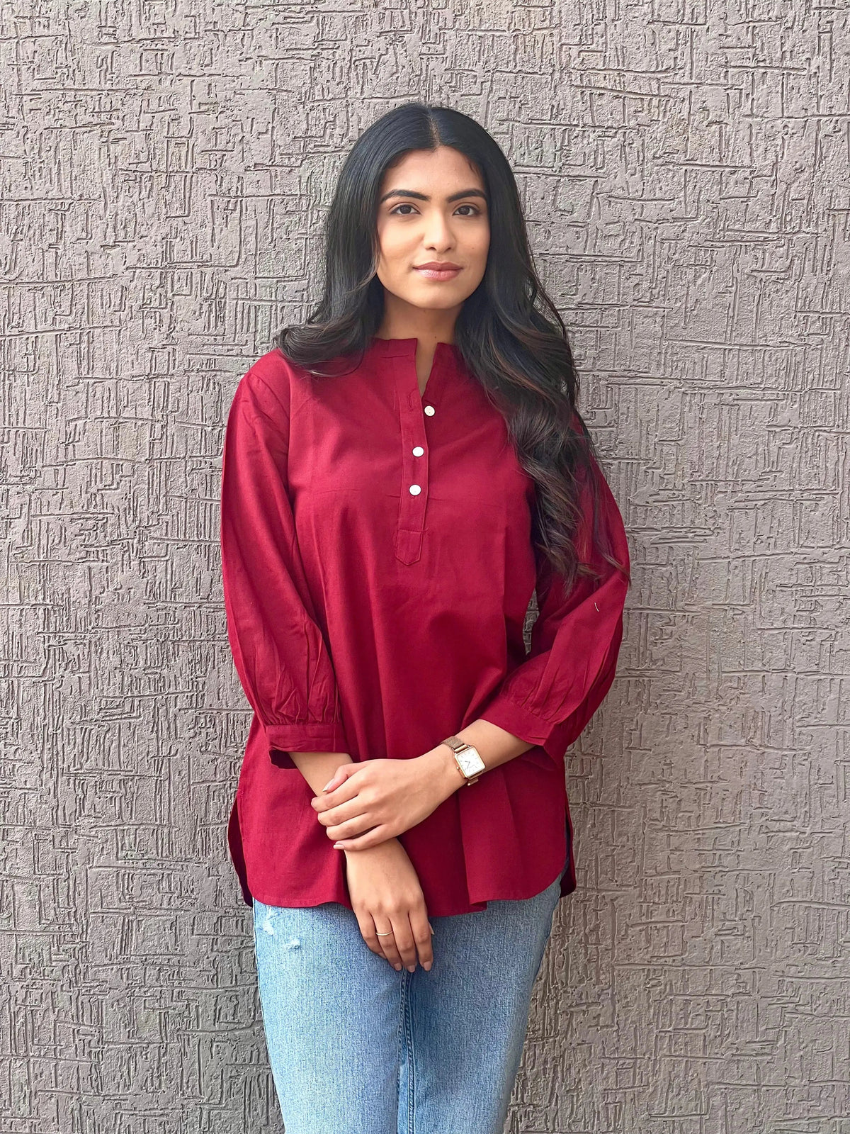 Sugnaa Short Linen Kurta