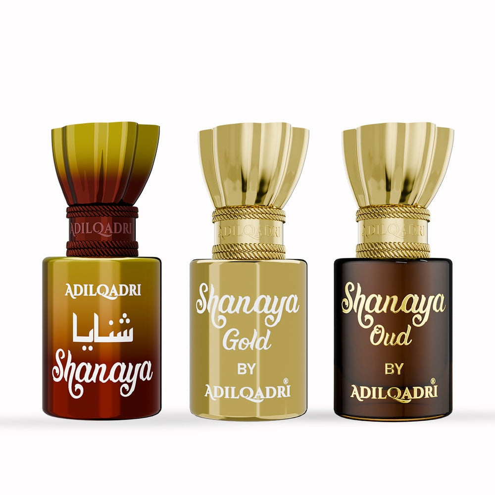 AdilQadri 3 Pcs Attar Set Shanaya, Shanaya Gold And Shanaya Oud 5.5 ML Each