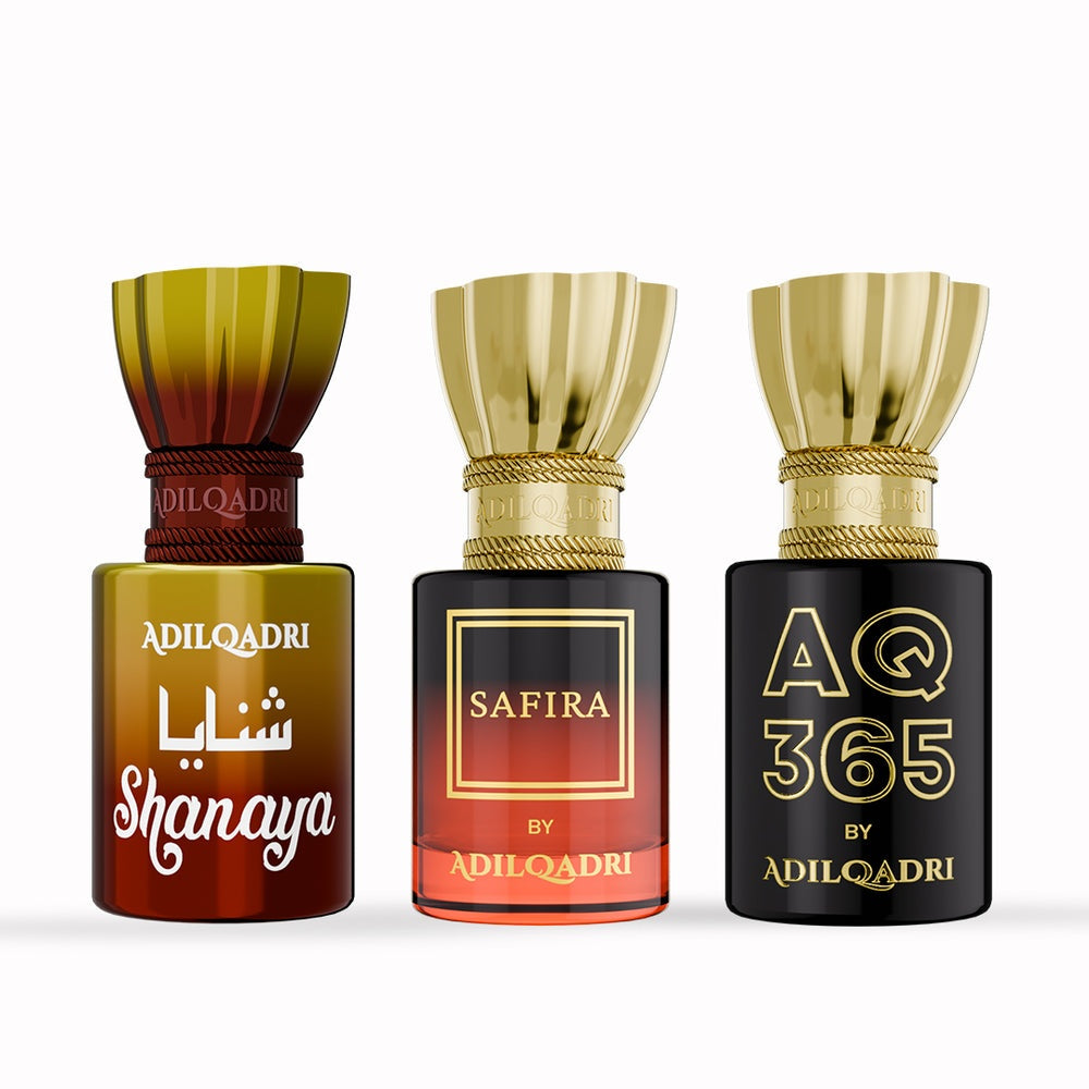 AdilQadri 3 Pcs Attar Set Shanaya, Safira And AQ 365 5.5 ML Each