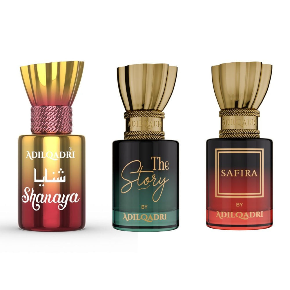 AdilQadri 3 Pcs Attar Set Shanaya, The Story And Safira 5.5 ML Each