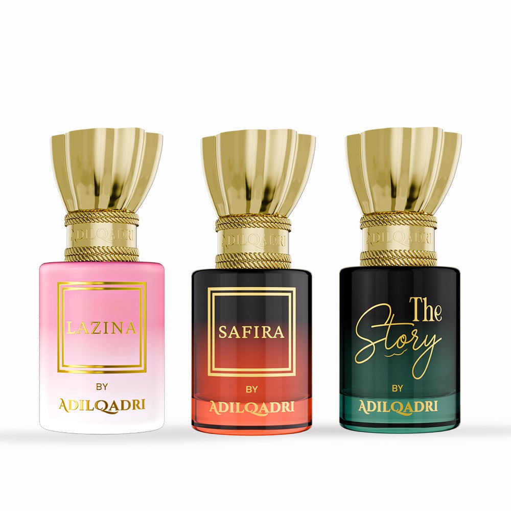 AdilQadri 3 Pcs Attar Set Lazina, Safira And The Story Attar Perfume 5.5ML Each