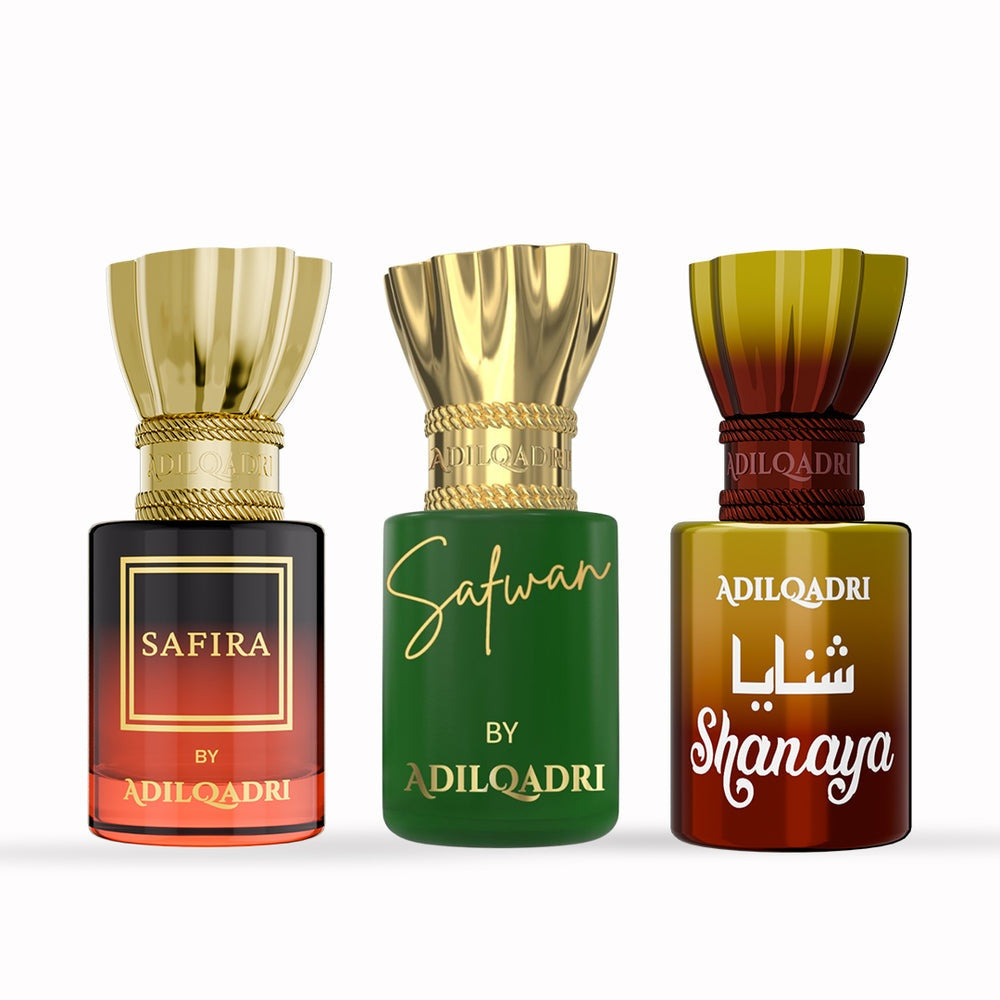 AdilQadri 3 Pcs Attar Set Safira, Safwan And Shanaya 5.5 ML Each