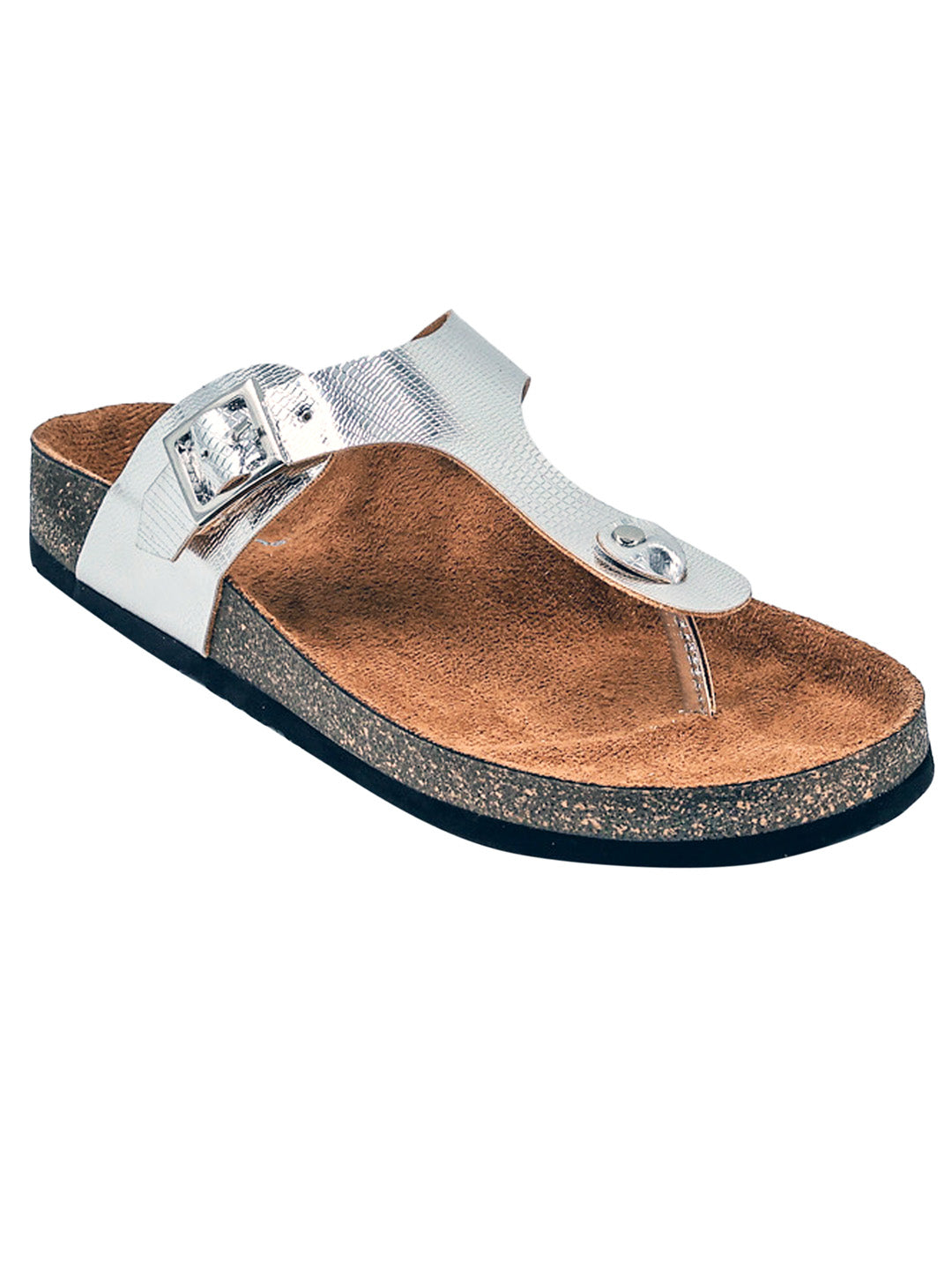 LYDC London - Silver L Grain Sandals for Women - Regent - Silver-L-Grain