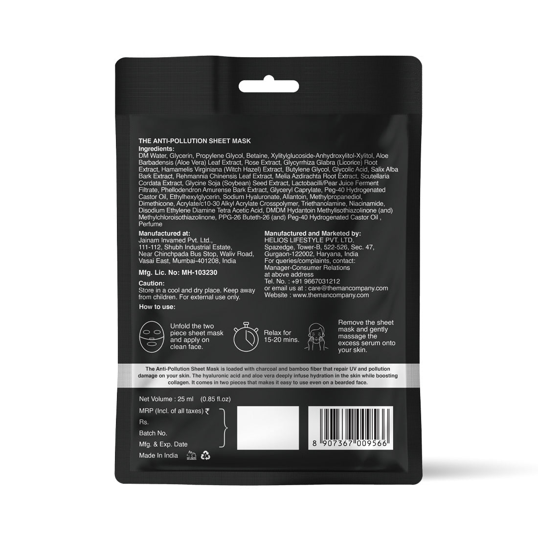 The Man Company Anti-Pollution Sheet Mask - Pack of 2