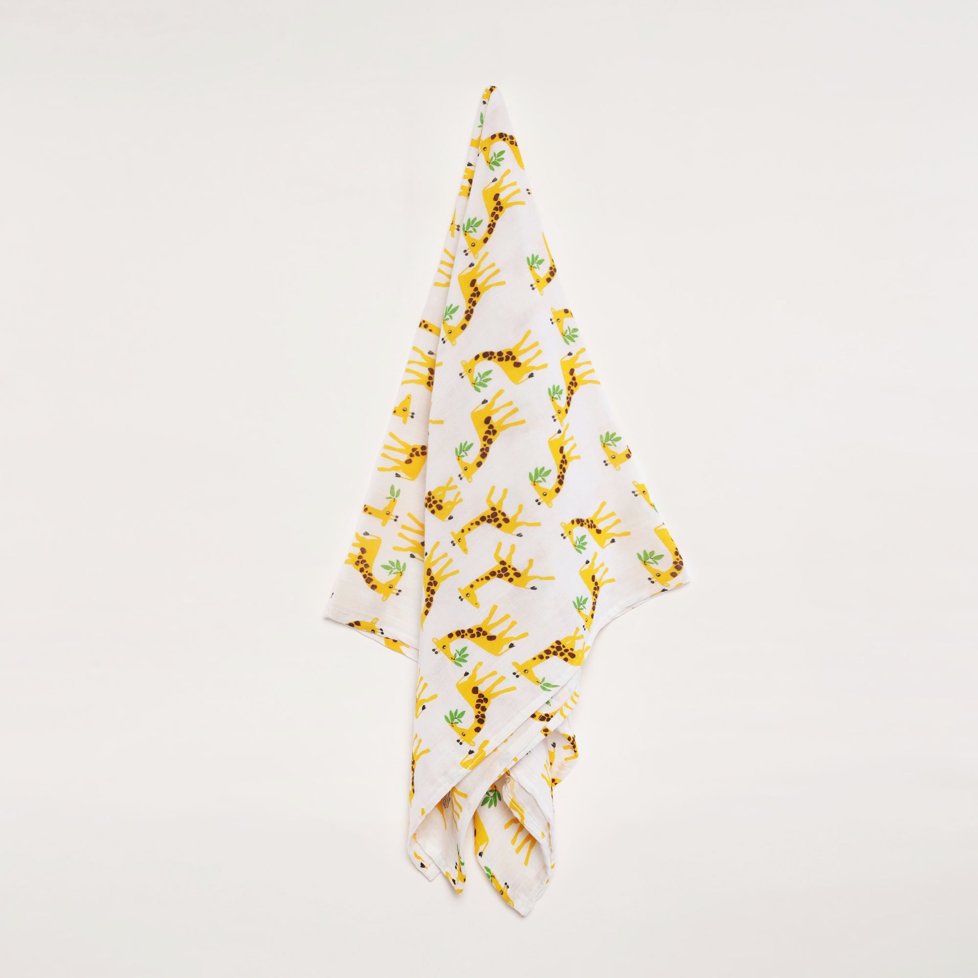 Urbanrac GOTS Certified Organic Muslin Baby Swaddle - Giraffe Print