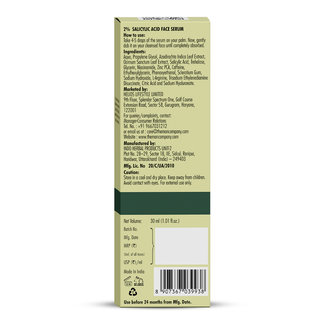 The Man Company 2% Salicylic Acid Anti-Acne Face Serum