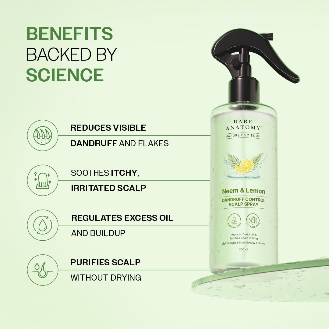 Bare Anatomy Neem & Lemon Dandruff Control Scalp Spray - 200 ml