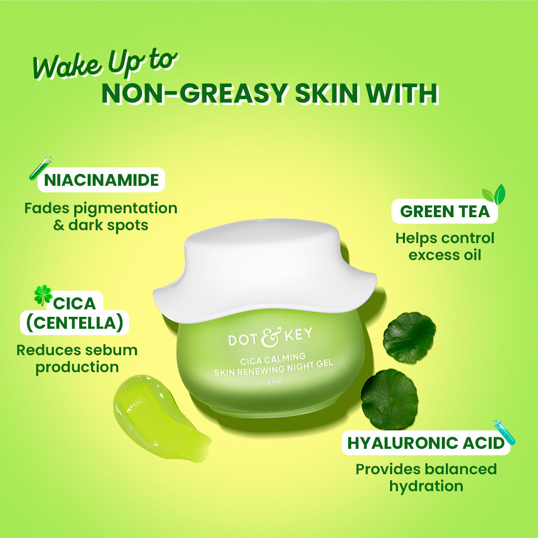 Dot & Key Cica Calming Night Gel (Niacinamide + Green Tea) - 60ml
