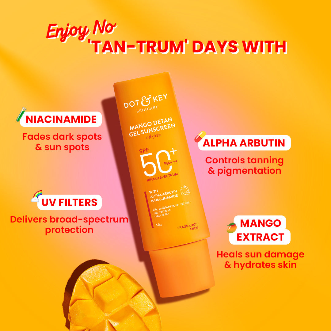 Dot & Key Mango Detan Sunscreen, In-Vivo Tested SPF 50+ PA++++ - 80g