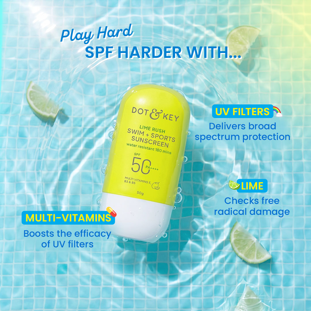 Dot & Key Swim + Sports Sunscreen, In-Vivo Tested SPF 50+ PA++++ - 50g