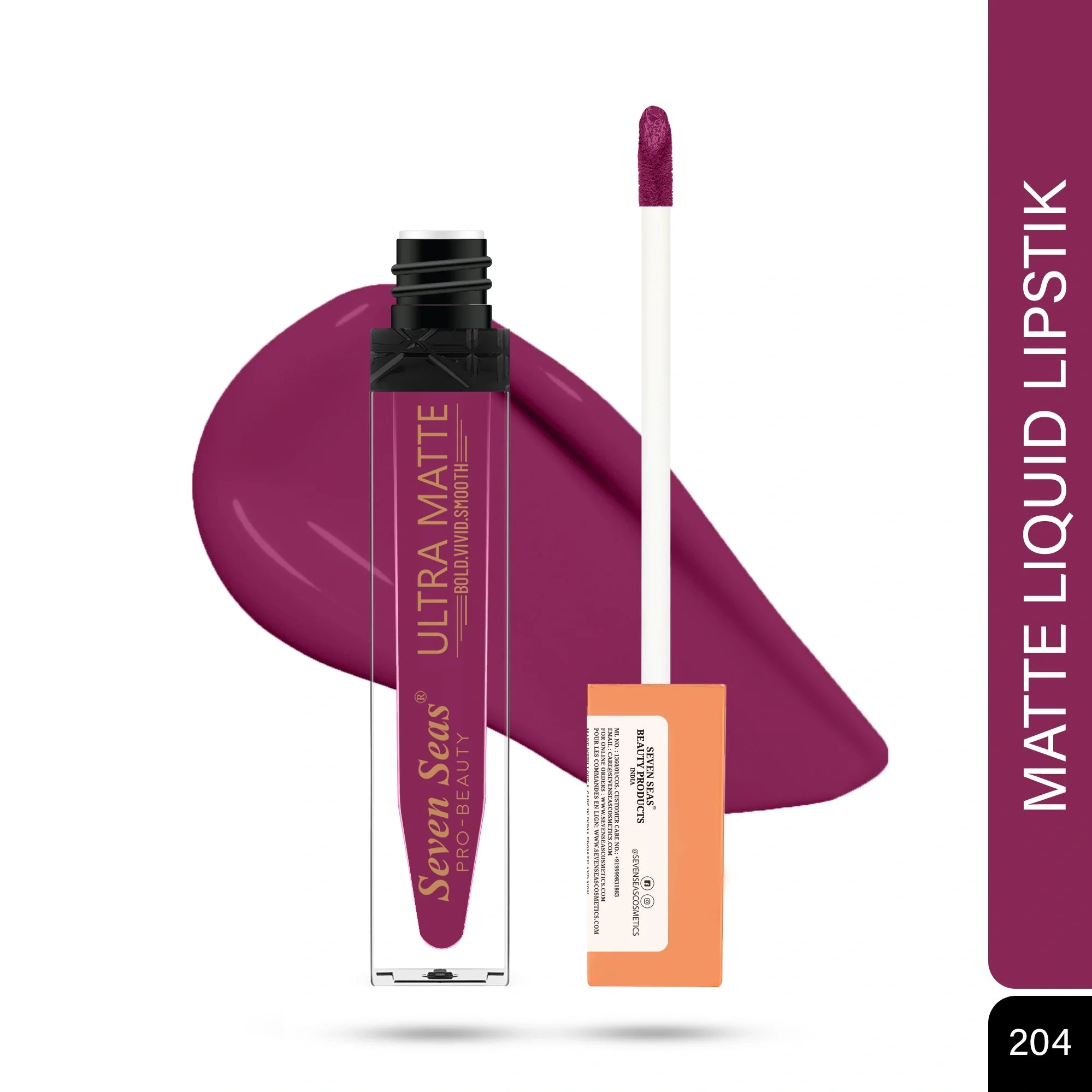 Seven Seas Shade-204 - Ultra Matte Liquid Lipstick