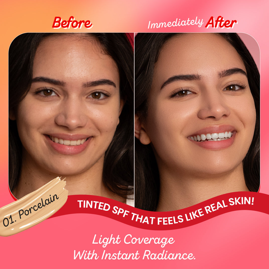 Dot & Key Strawberry Dew Tinted Sunscreen, In-Vivo Tested SPF 50+ PA++++ - Porcelain - 01 Light