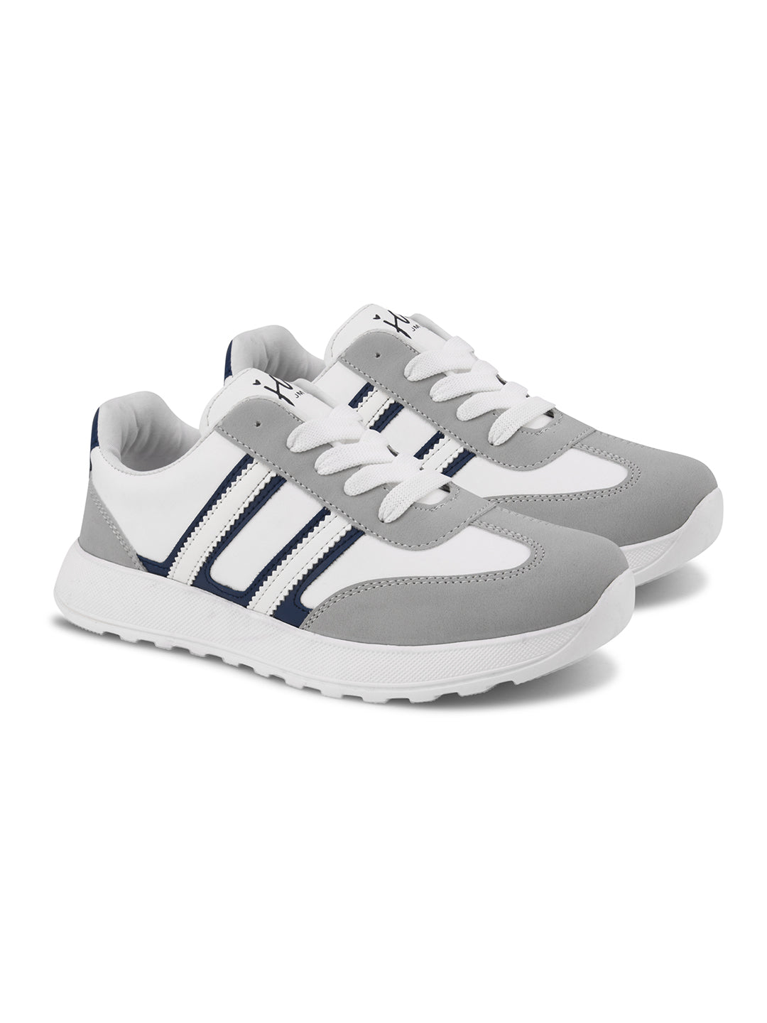 JM Looks The Urban Stripe Classic Breathable Sneaker with Round Toe & Lace-Up Closure