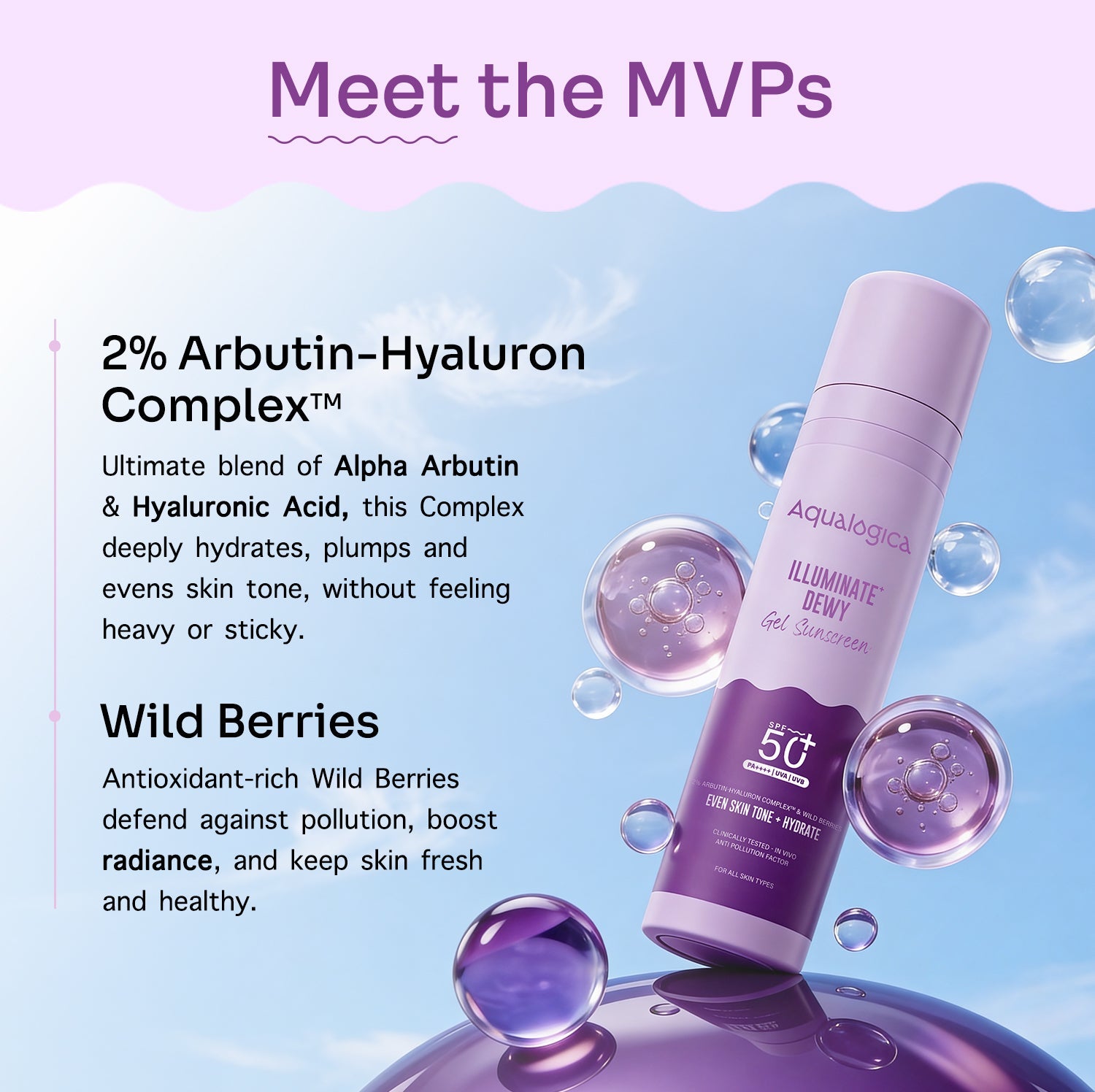 Aqualogica Illuminate+ Dewy Gel Sunscreen Spf 50+ Pa++++