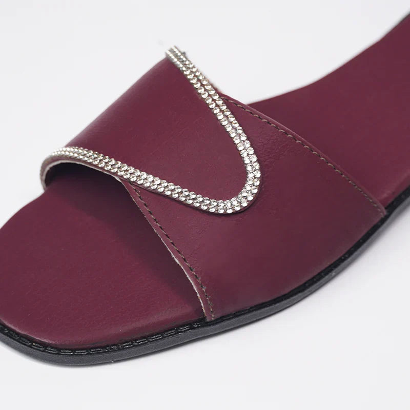 Dhajcraft Maroon T-Shape Casual Flats
