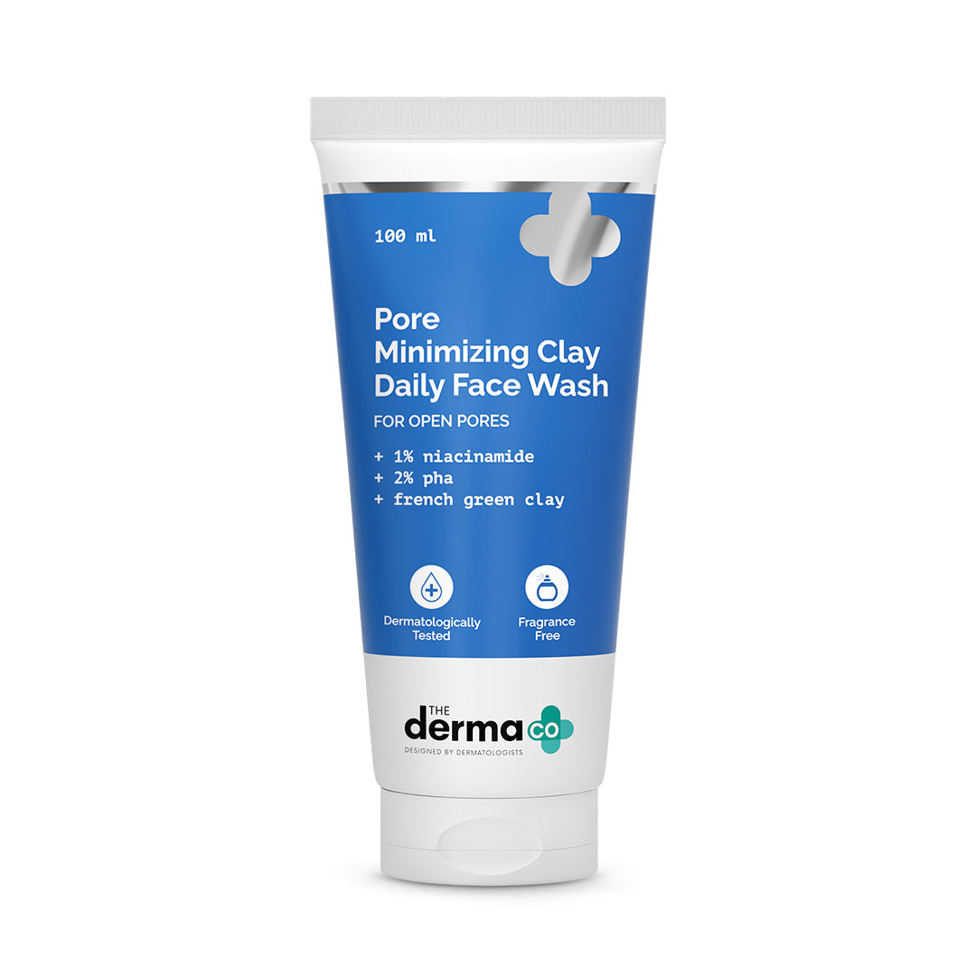 Derma Co Pore Minimizing Clay Daily Face Wash with 1% Niacinamide & 2% PHA - 100ml
