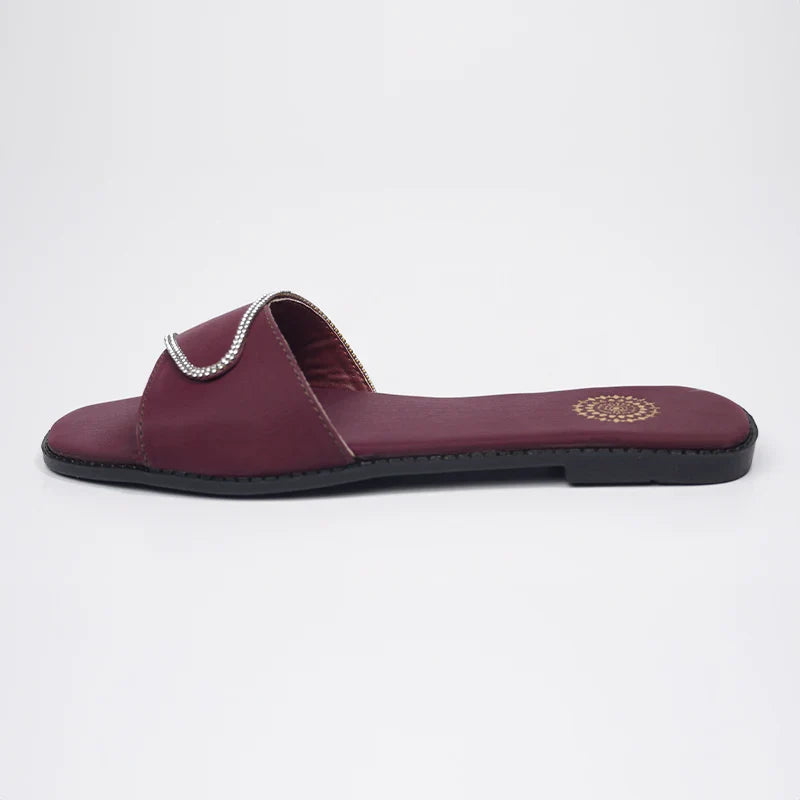 Dhajcraft Maroon T-Shape Casual Flats
