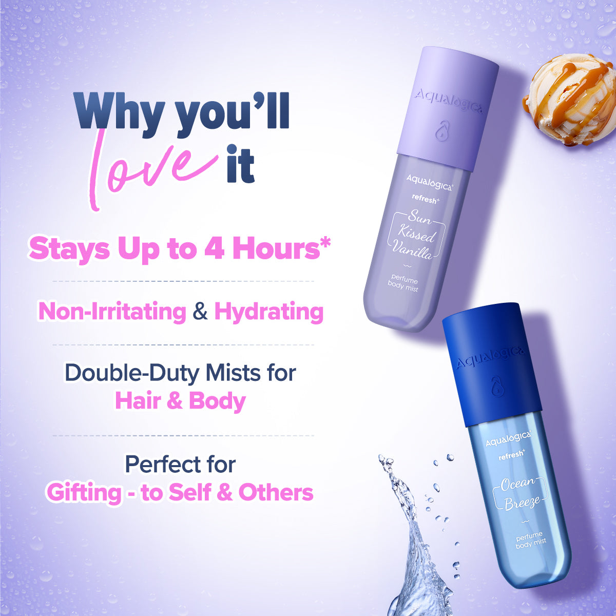 Aqualogica Refresh+ Ocean Breeze & Vanilla Kiss Body Mist Duo