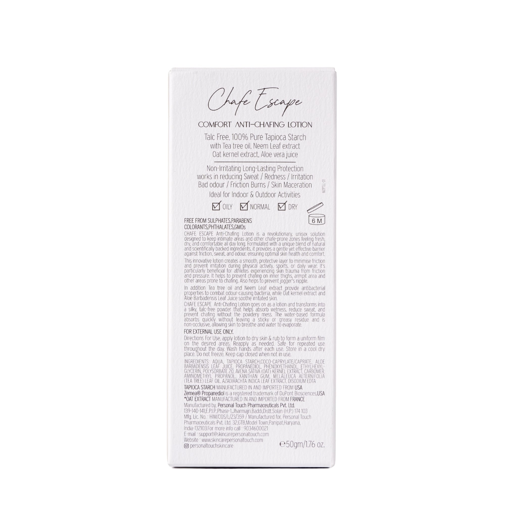 Personal Touch Chafe Escape Comfort Anti-Chafing Lotion 50g - Pack of 1