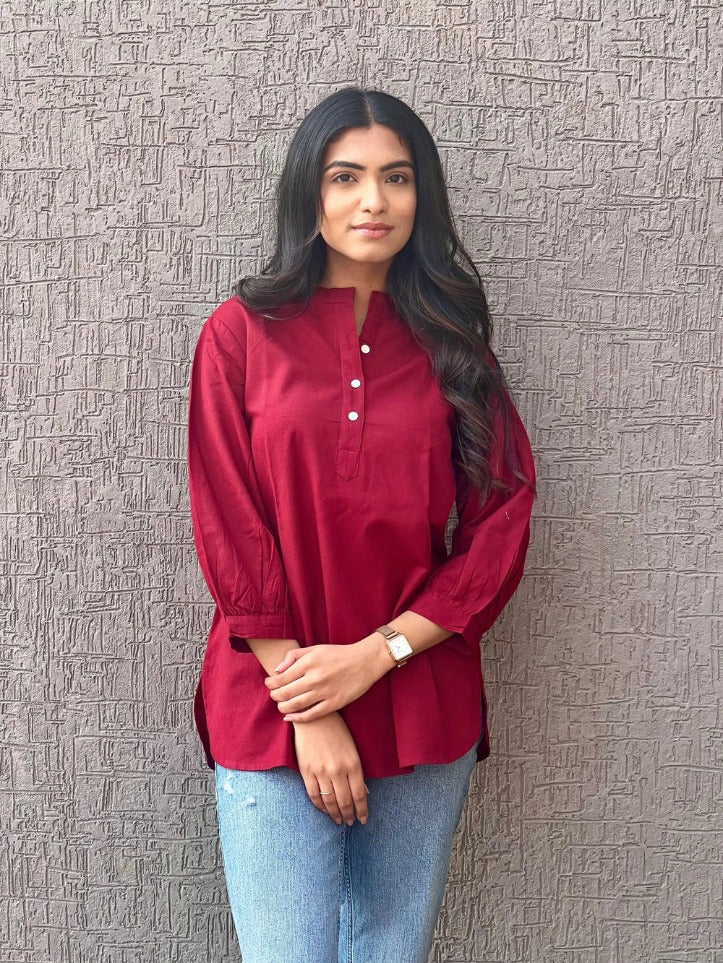 Sugnaa Short Kurta - Sangria
