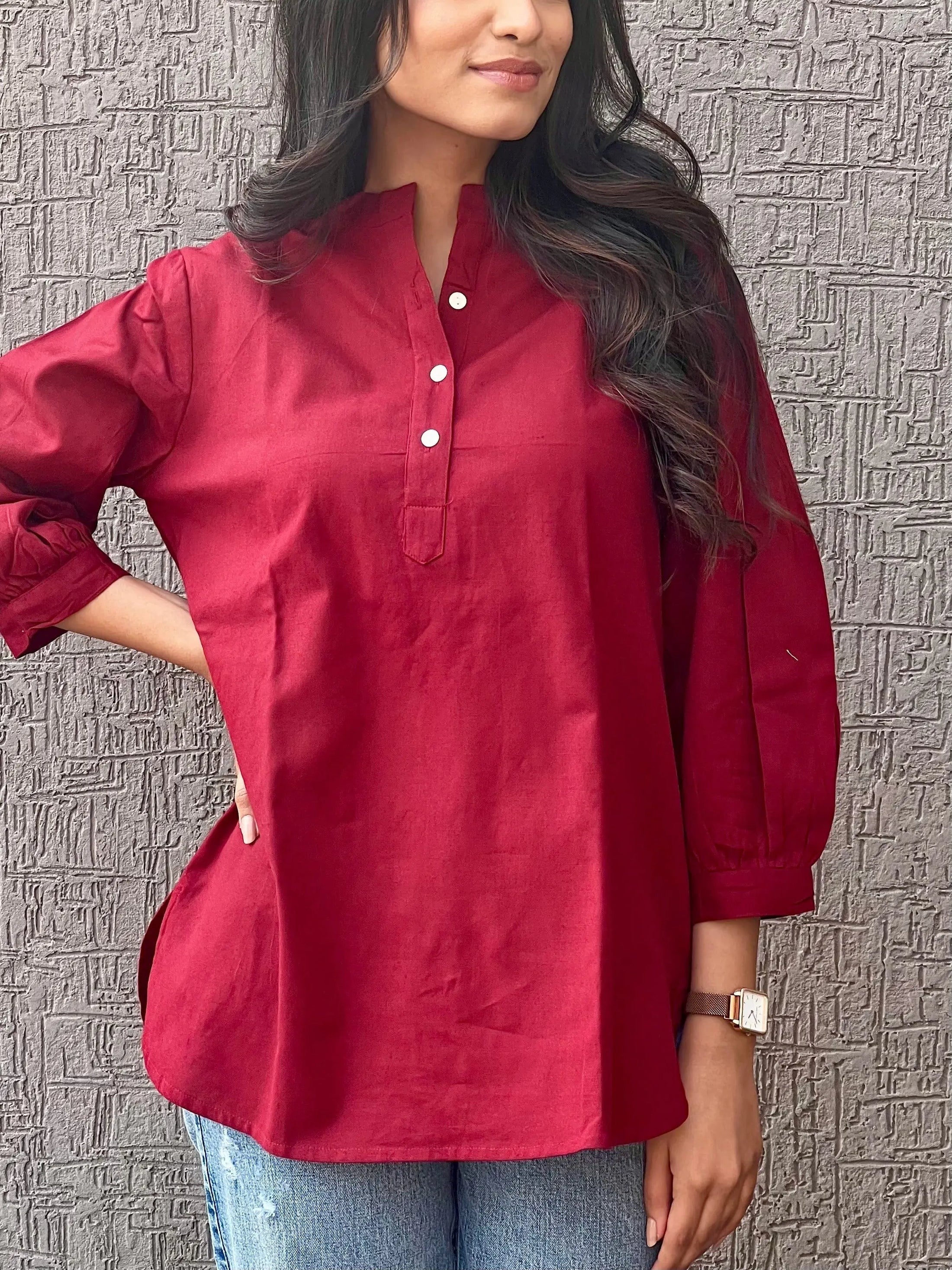 Sugnaa Short Kurta - Sangria