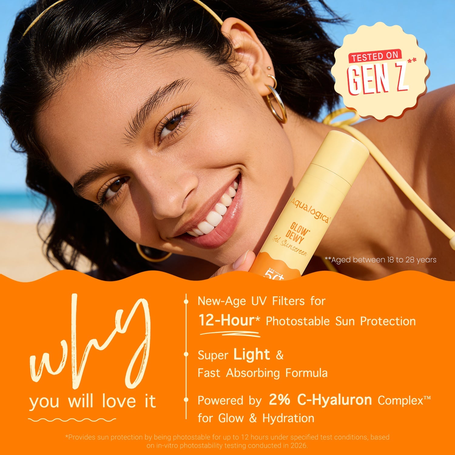 Aqualogica Glow+ Dewy Gel Sunscreen In-Vivo Tested Spf 50+ Pa++++