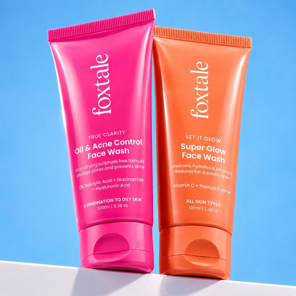 Foxtale Super Glow Face Wash + Oil & Acne Control Face Wash (combo)