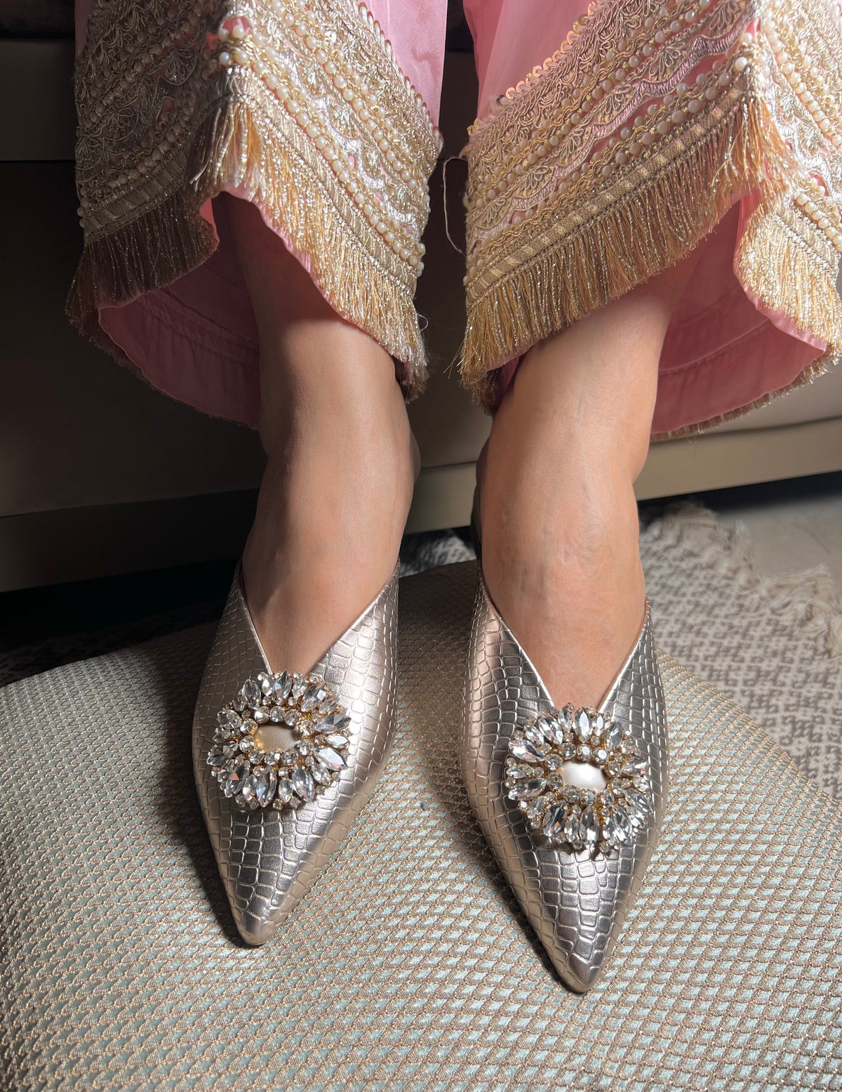 Sandal Stories Crystal Luxe Silver Mules