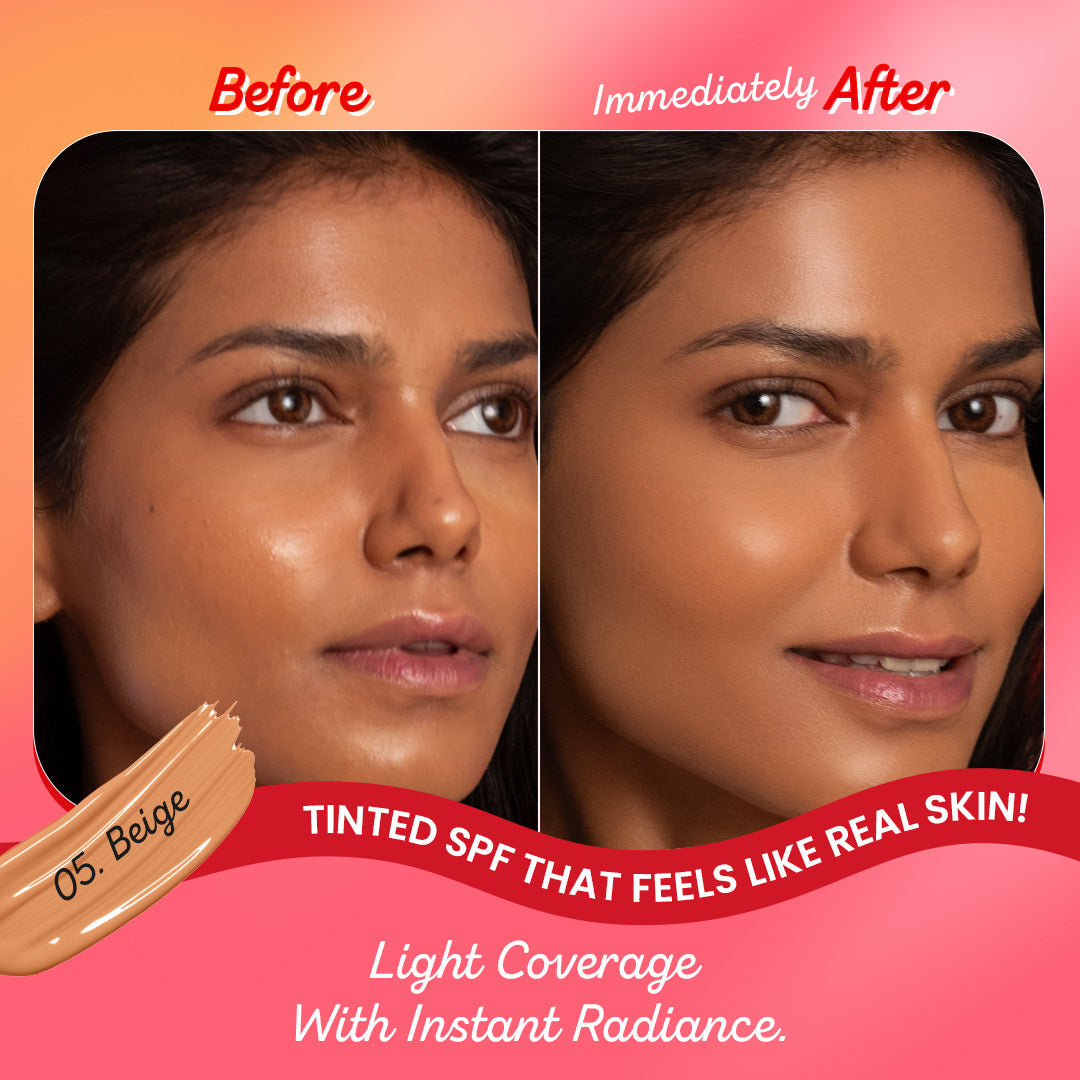 Dot & Key Strawberry Dew Tinted Sunscreen, In-Vivo Tested SPF 50+ PA++++ - Beige - 05 Medium Deep