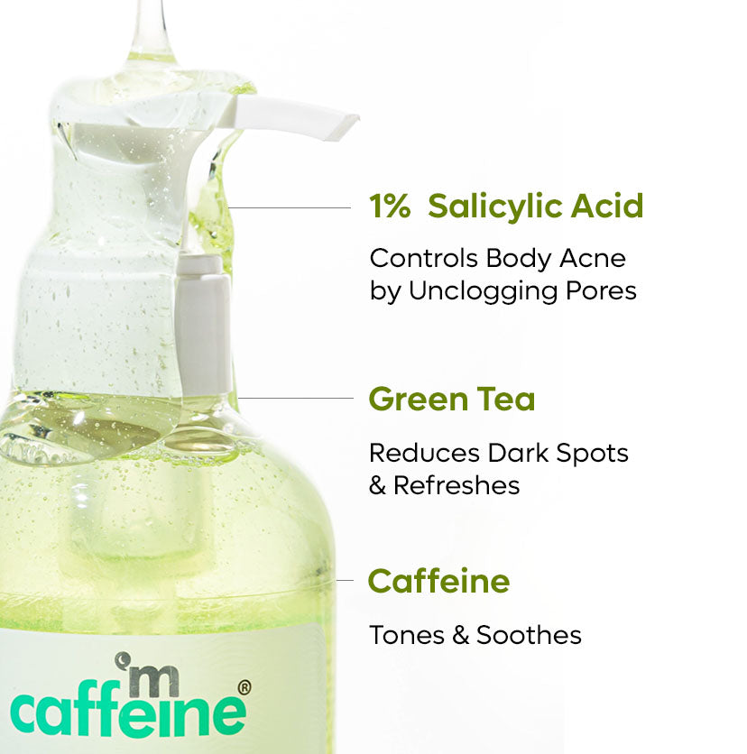 mCaffeine Green Tea & 1% Bha-Salicylic Acid Body Wash - 200ml