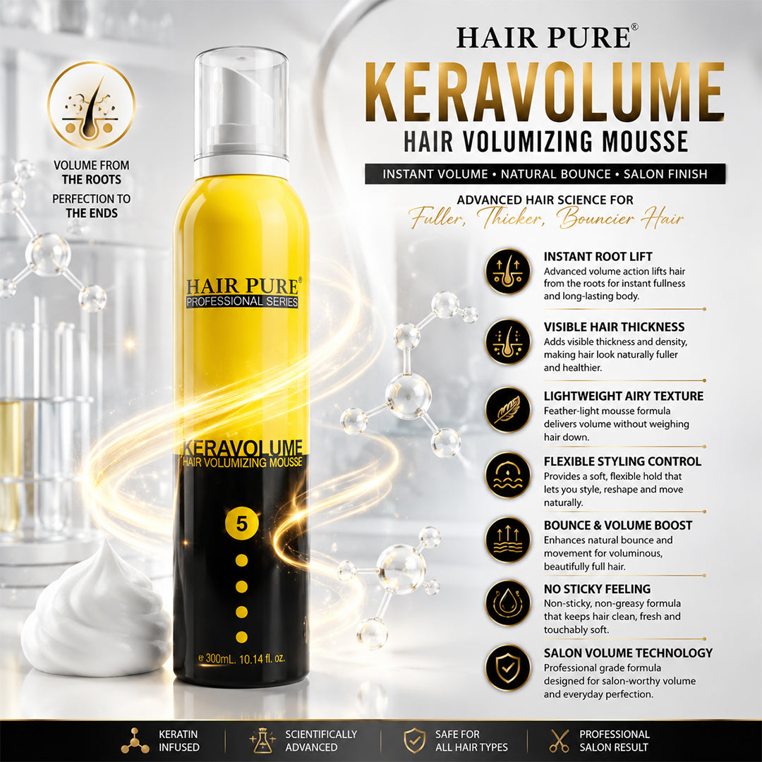 Redifyn Hair Pure Salon Styling Combo Pack (Keratin Hair Mousse 300ml + Strong Hold Hair Spray 250ml + Instant Shine Spray 200ml)