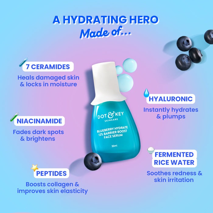 Dot & Key Blueberry Hydrate 12% Barrier Boost Face Serum - 30ml
