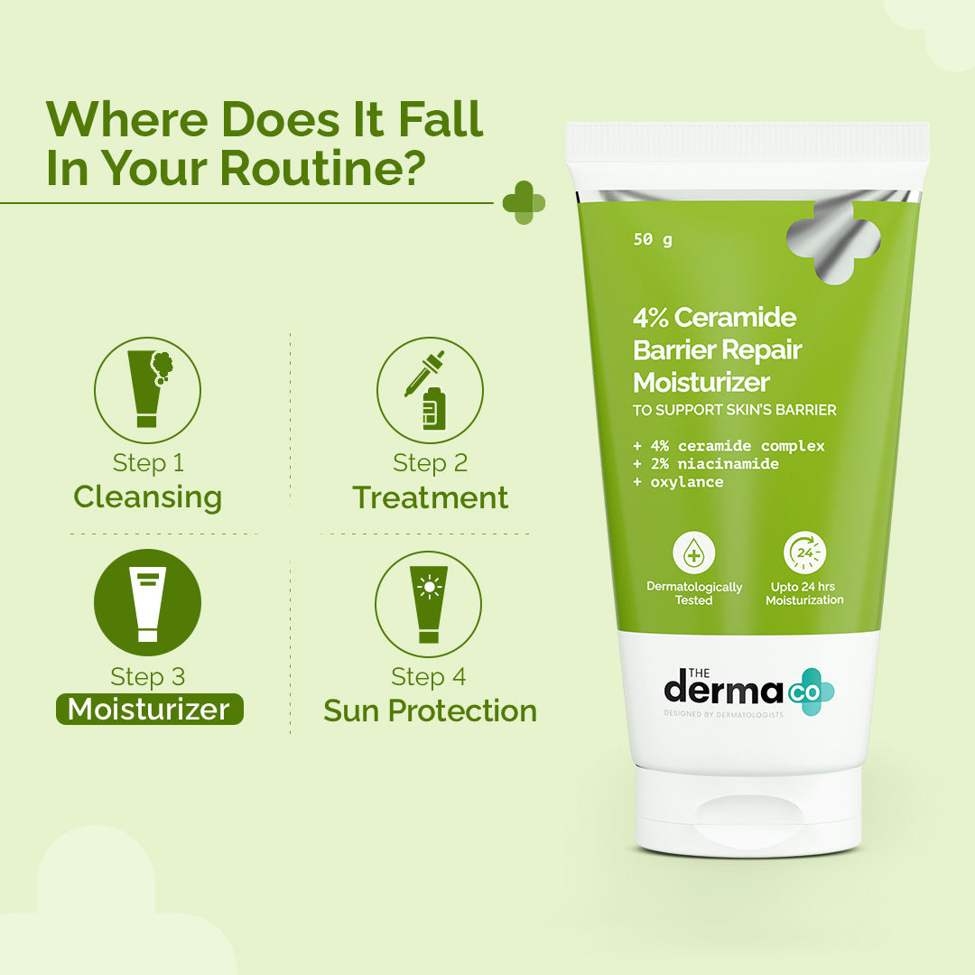 Derma Co 4% Ceramide Barrier Repair Moisturizer with Ceramide, Niacinamide, and Oxylance