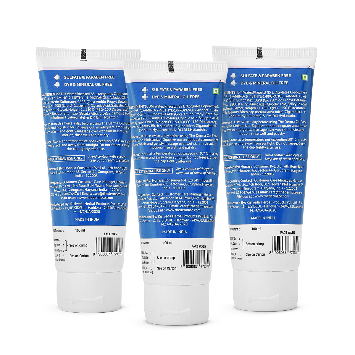 Derma Co Oil-Free Daily Face Wash With Hyaluronic Acid, Glycolic Acid & Multivitamins
