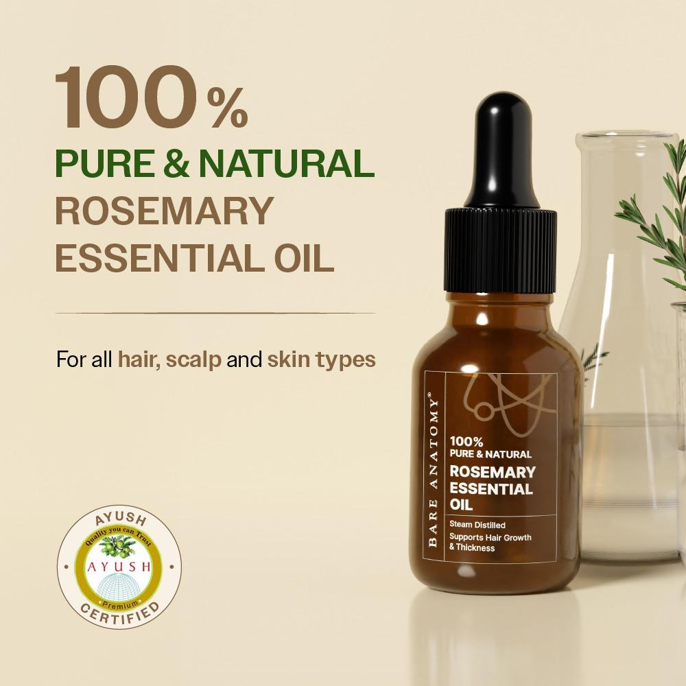 Bare Anatomy 100% Pure Natural Rosemary Essential Oil - 15ml