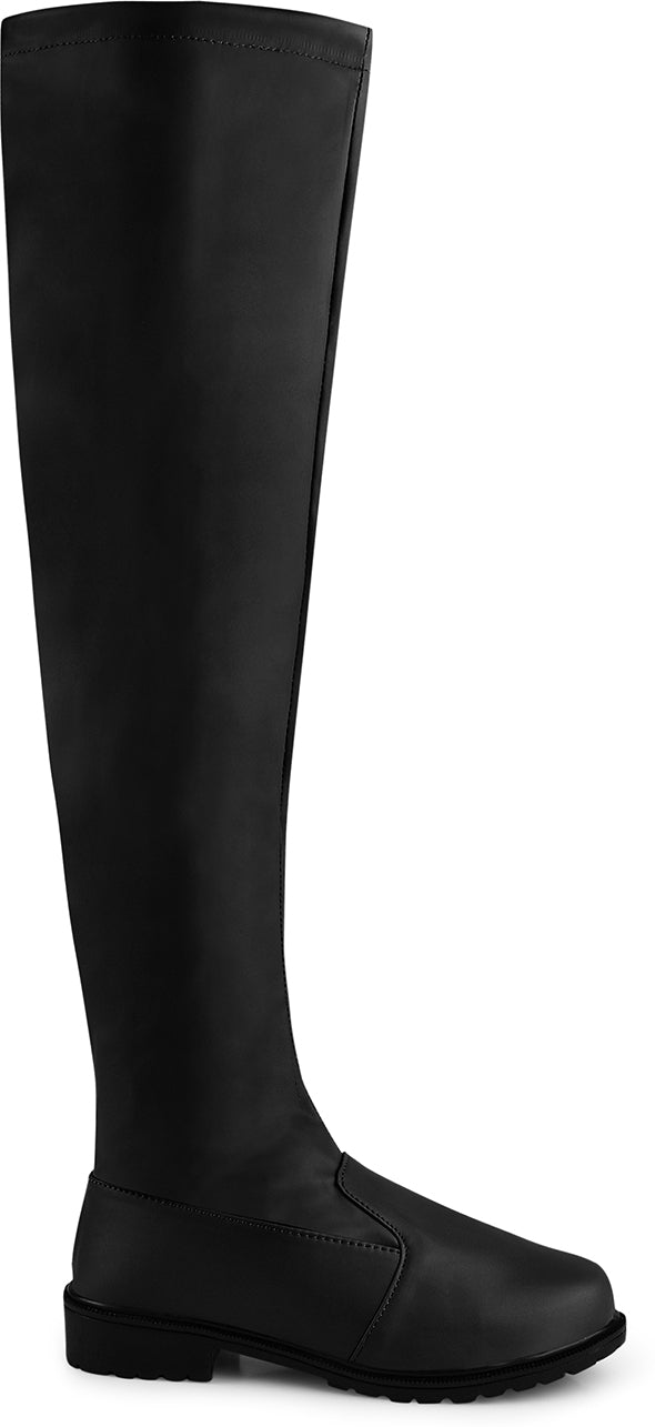JM Looks Faux Leather Over The Knee Long Boots for Women Flat