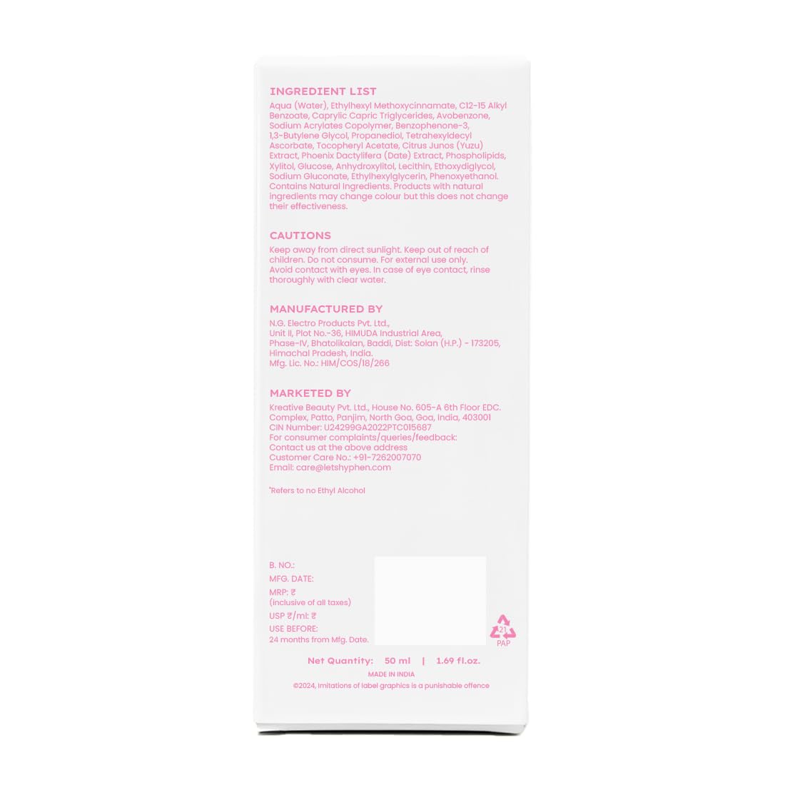Hyphen Brightening Sunscreen SPF 50 - 50ml