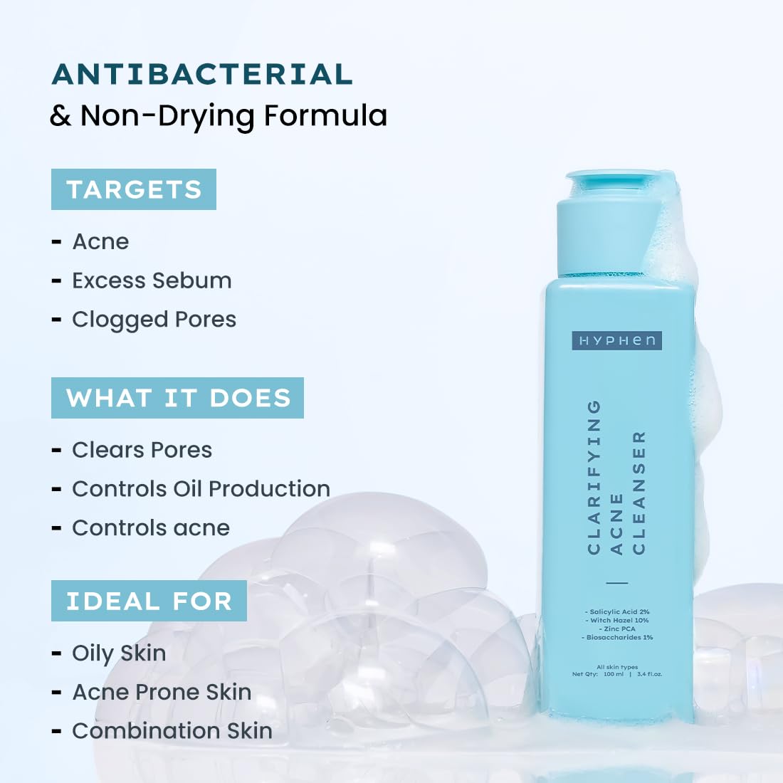Hyphen Clarifying Acne Face Wash - 100ml