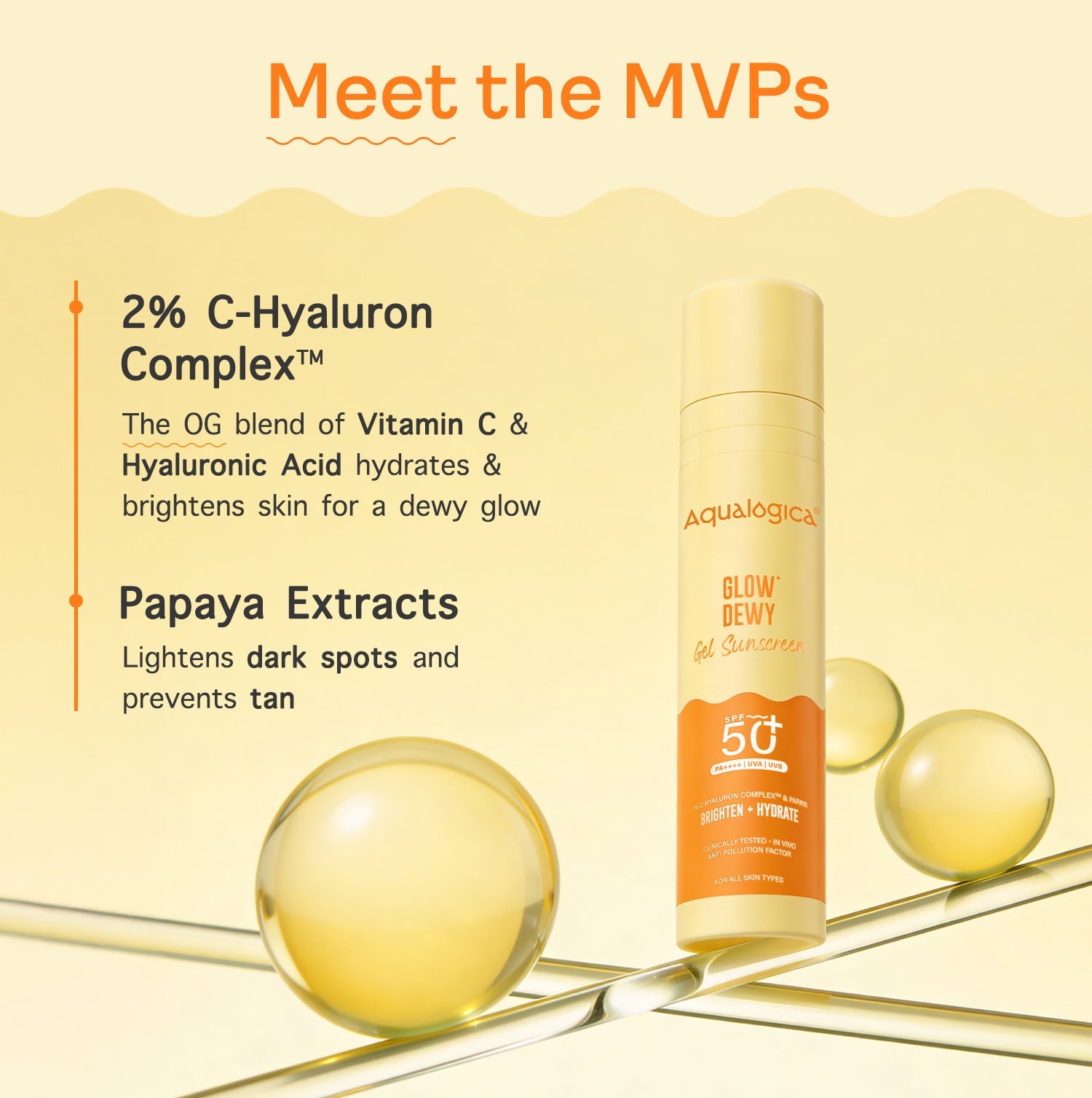 Aqualogica Glow+ Dewy Gel Sunscreen In-Vivo Tested Spf 50+ Pa++++