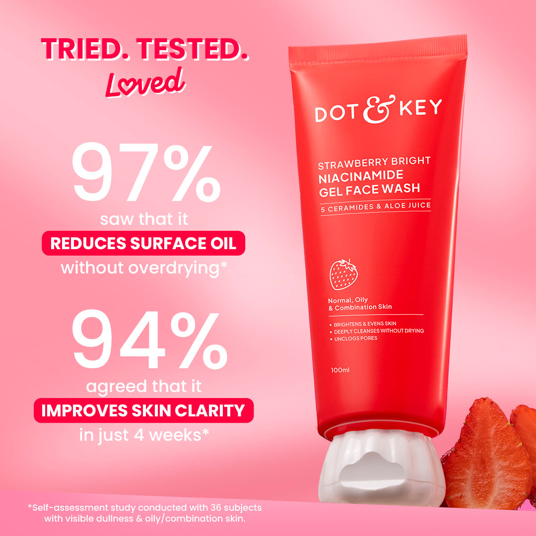 Dot & Key Strawberry Bright Niacinamide Gel Face Wash - 100ml