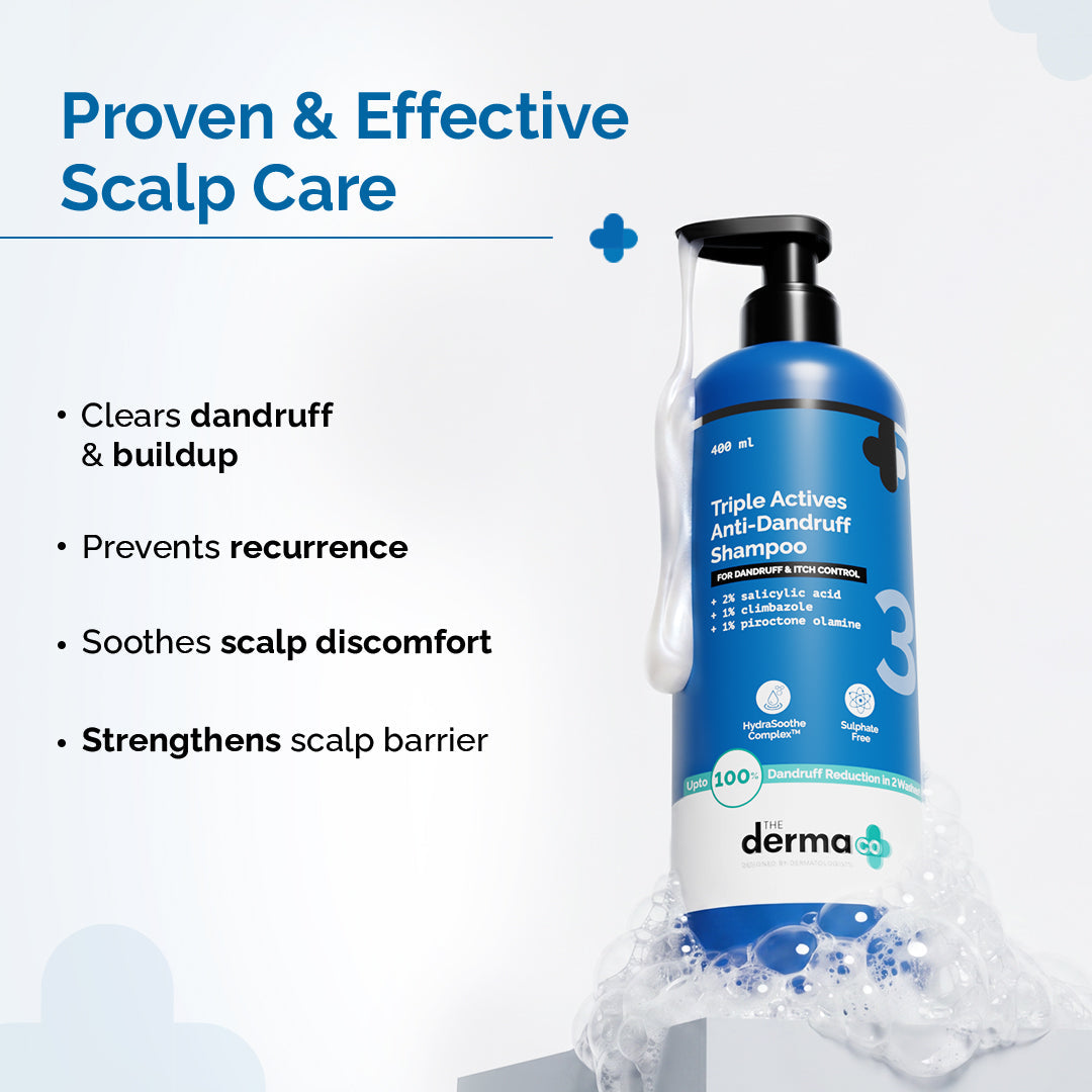 Derma Co Triple Actives Anti-Dandruff Shampoo