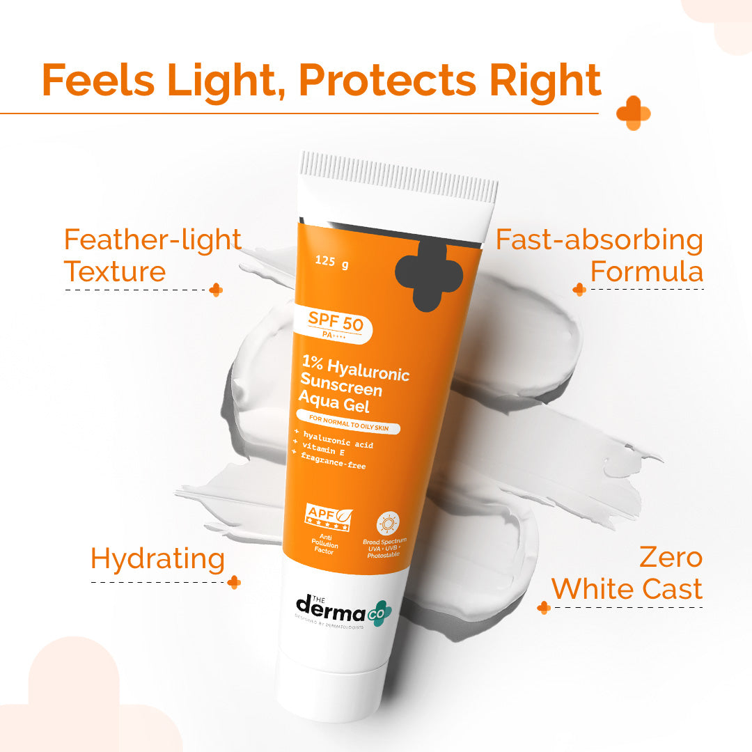 Derma Co 1% Hyaluronic Sunscreen Aqua Gel In Vivo Tested with SPF 50 & PA++++