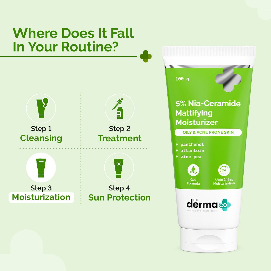 Derma Co 5% Nia-Ceramide Mattifying Moisturizer with 5% Niacinamide & 2% Ceramide - 100g