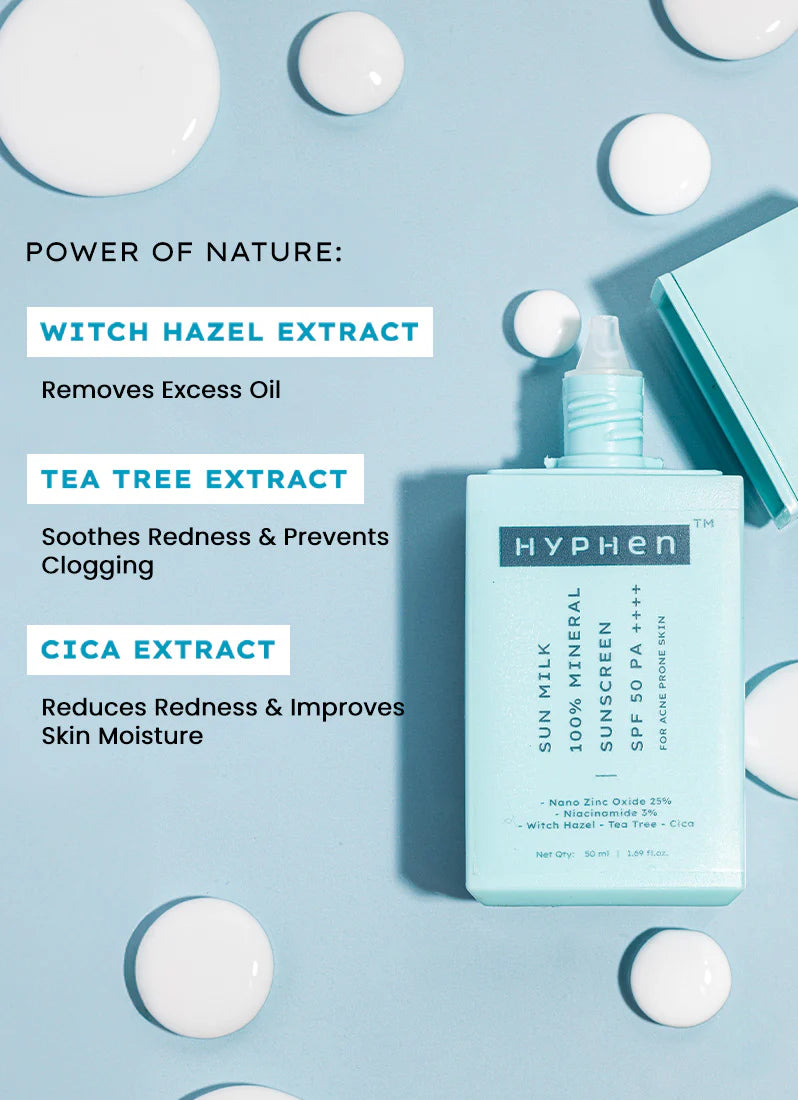 Hyphen Sun Milk 100% Mineral Sunscreen Spf 50 Pa++++