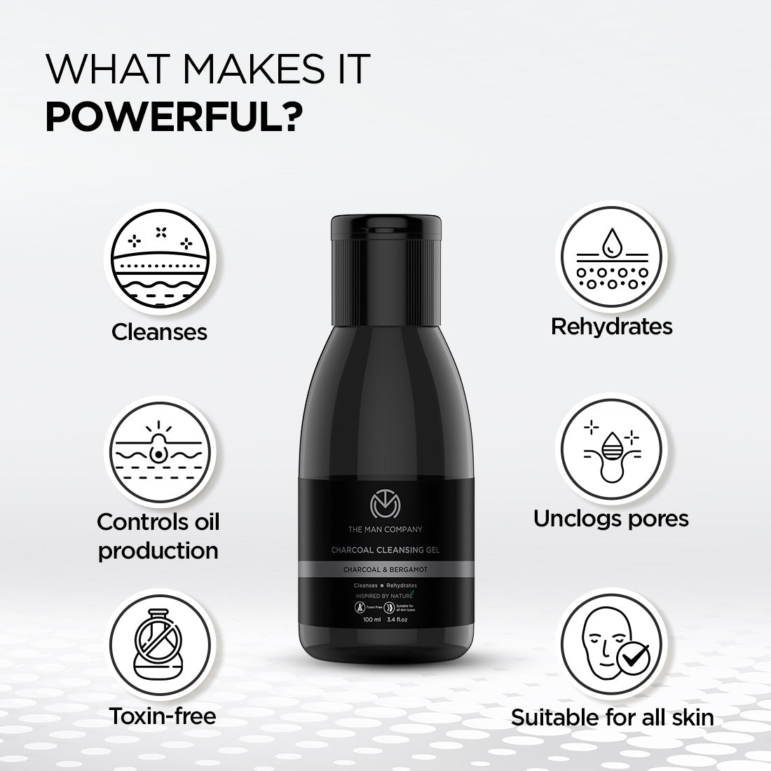 The Man Company Charcoal Cleansing Gel - 100 ml