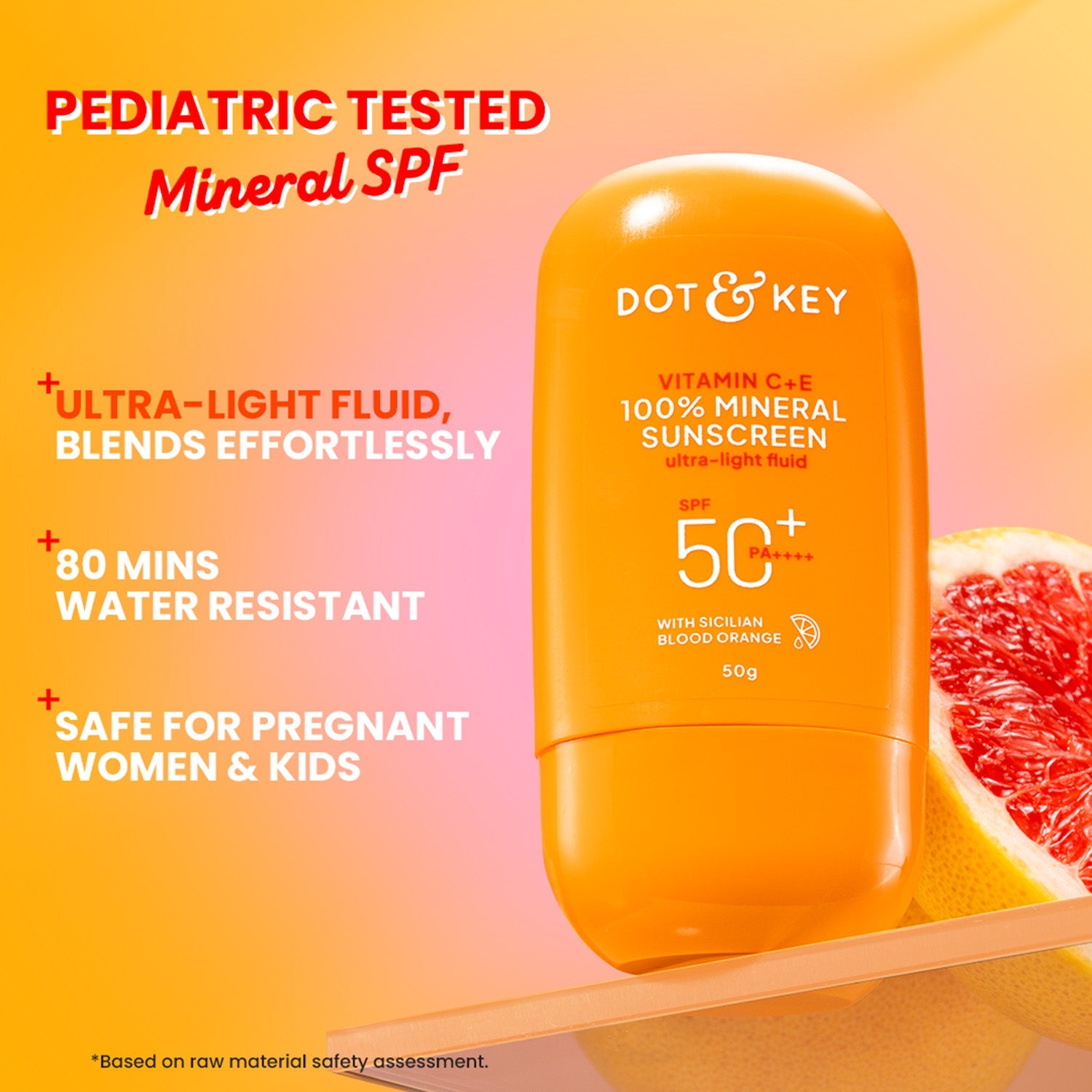 Dot & Key Vitamin C + E 100% Mineral Sunscreen IN-VIVO tested SPF 50+, PA++++ - 50g