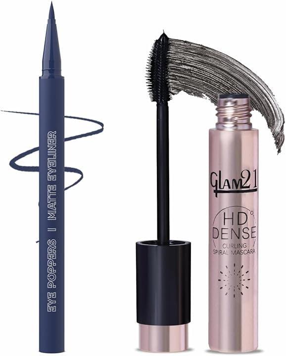Glam21 Eye Poppers Matte Eyeliner - Moon Magic + HD Dense Mascara